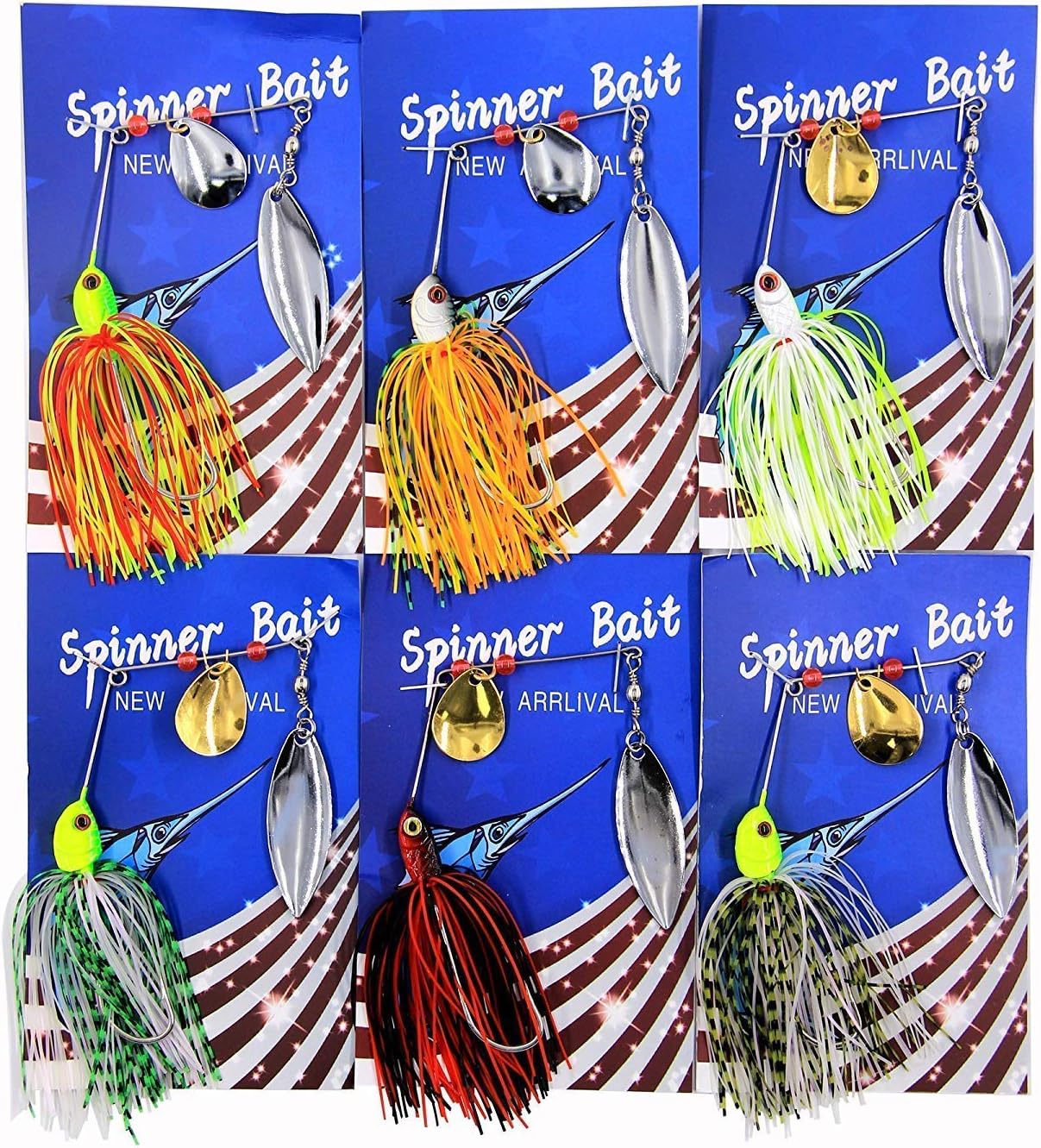 Spinnerbait Fishing Lures Bass Lure Spinner Bait Buzzbait Fishing Lure Hard Metal Spinnerbait Trout Lure Swim Jig for Bass Pike Salmon Freshwater Saltwater Fishing 6/12pcs : Sports & Outdoors