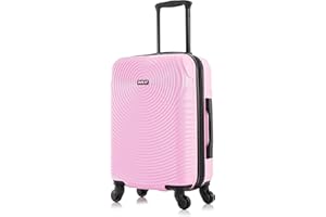 DUKAP INCEPTION Luggage with Spinner Wheels | Durable Lightweight Hardshell Suitcase, Travel Bag with Handle and Trolley, 20-Inch Carry On Small Luggage | Pink
