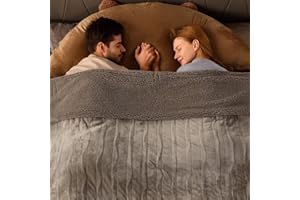 Bearhug Electric Blanket King Size 100" x 90", Dual Controller Heated Blanket, Velvet & Sherpa, 10-Heat Levels & 1-12H Auto Off, Over-Heat Protect, ETL, Machine Washable