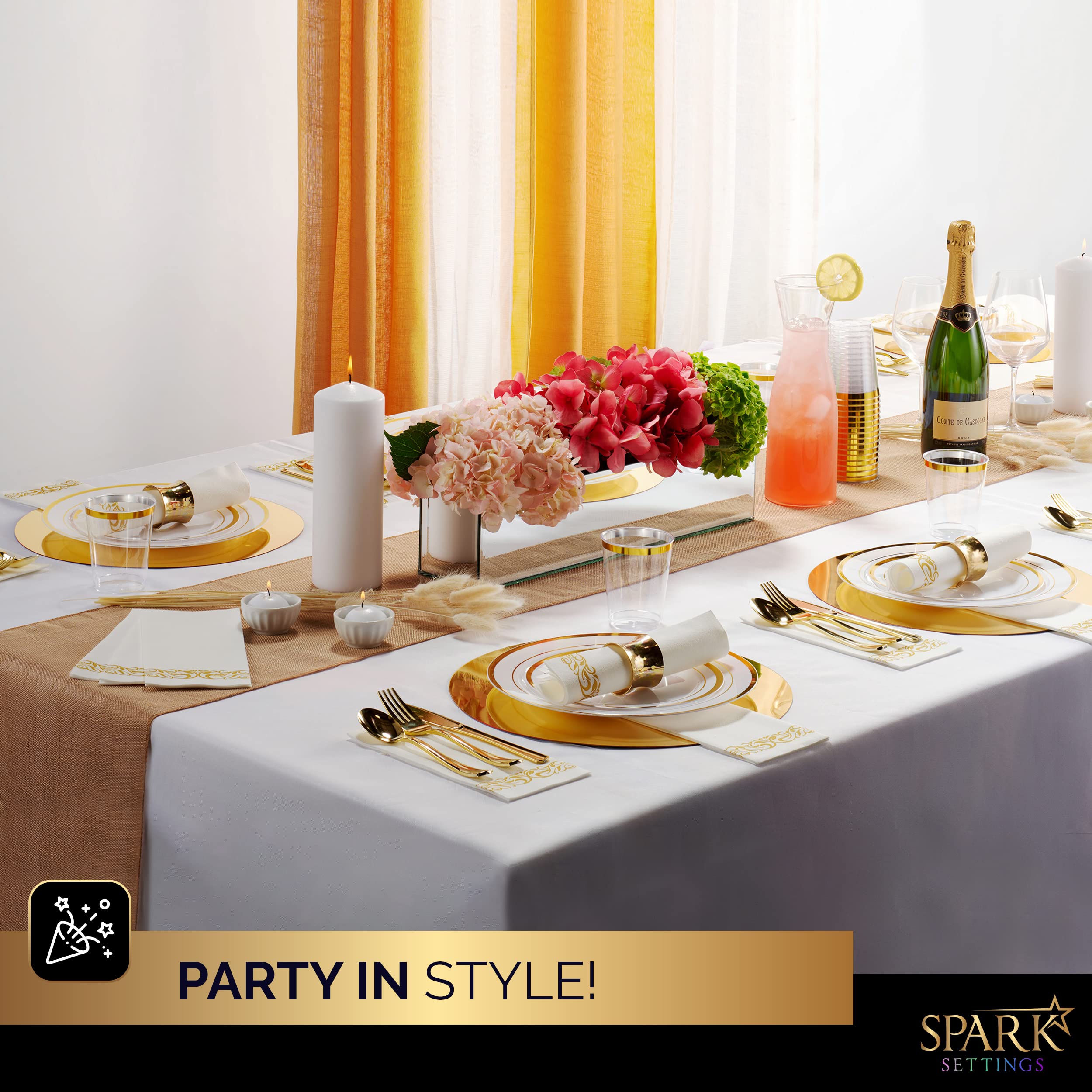 Silver Plastic Plates Set