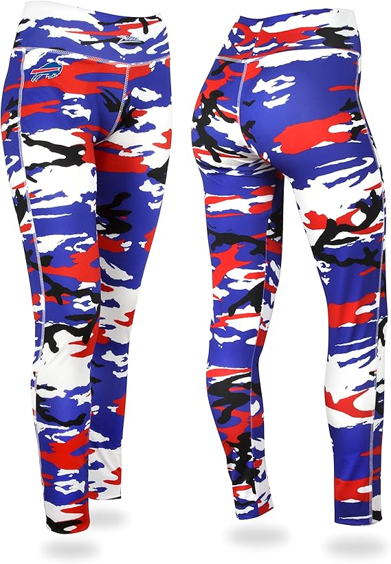 Zubaz NFL Buffalo Bills Women's Camo Leggings, Blue/Red, XLarge