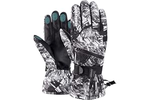 Hoihoo Ski Gloves - Waterproof Winter Snowboarding Gloves for Men & Women, Touchscreen Compatible, Warm Below -30F
