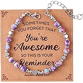 Nexievio Birthday Bracelet: 6mm Natural Stone Healing Bracelet Inspirational Self-Care Gifts for Women, Mom, Daughter, Wife, Coworkers, Friend, Bestie, Granddaughter