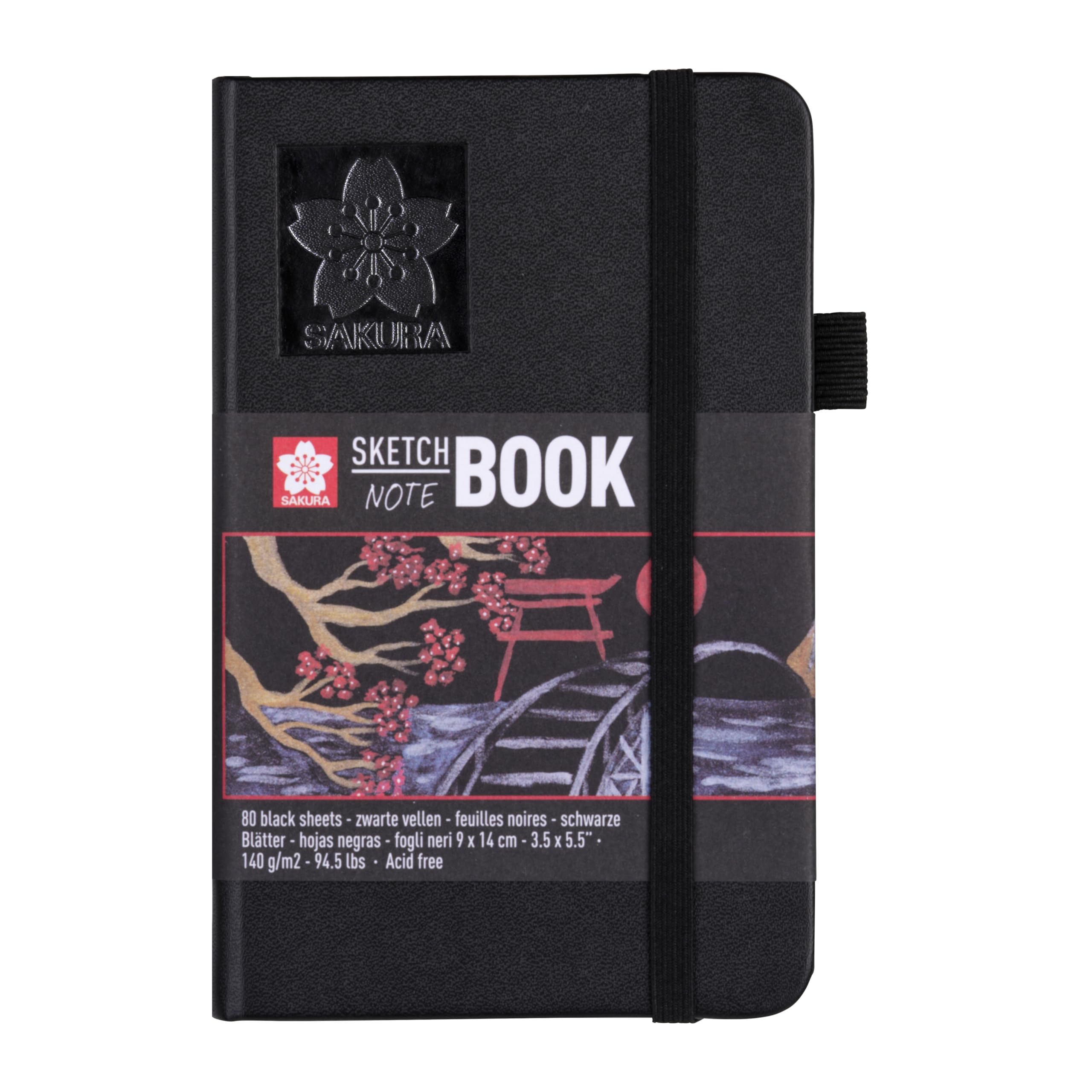 Sakura Sketch Notebook-80 Sheets, Black Pages, 9 X 14 cm, 94141001