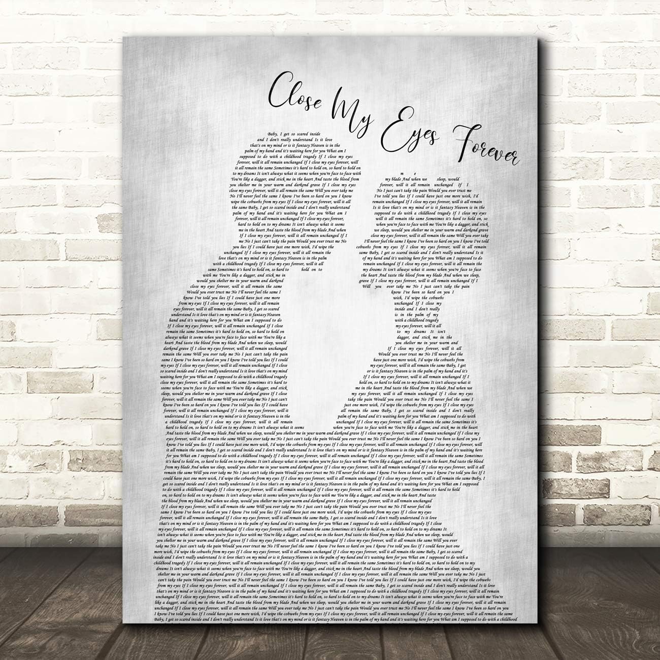 Amazon Com Close My Eyes Forever Man Lady Bride Groom Wedding Grey Song Lyric Wall Art Poster Gift Present Print Office Products