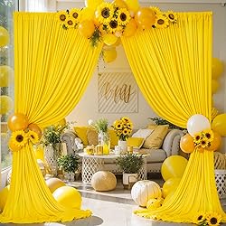 10ft x 10ft Yellow Backdrop Curtain for Parties