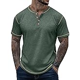Sailwind Mens Henley Shirts Casual Lightweight Summer T-Shirt Cotton Maverick Short Sleeve