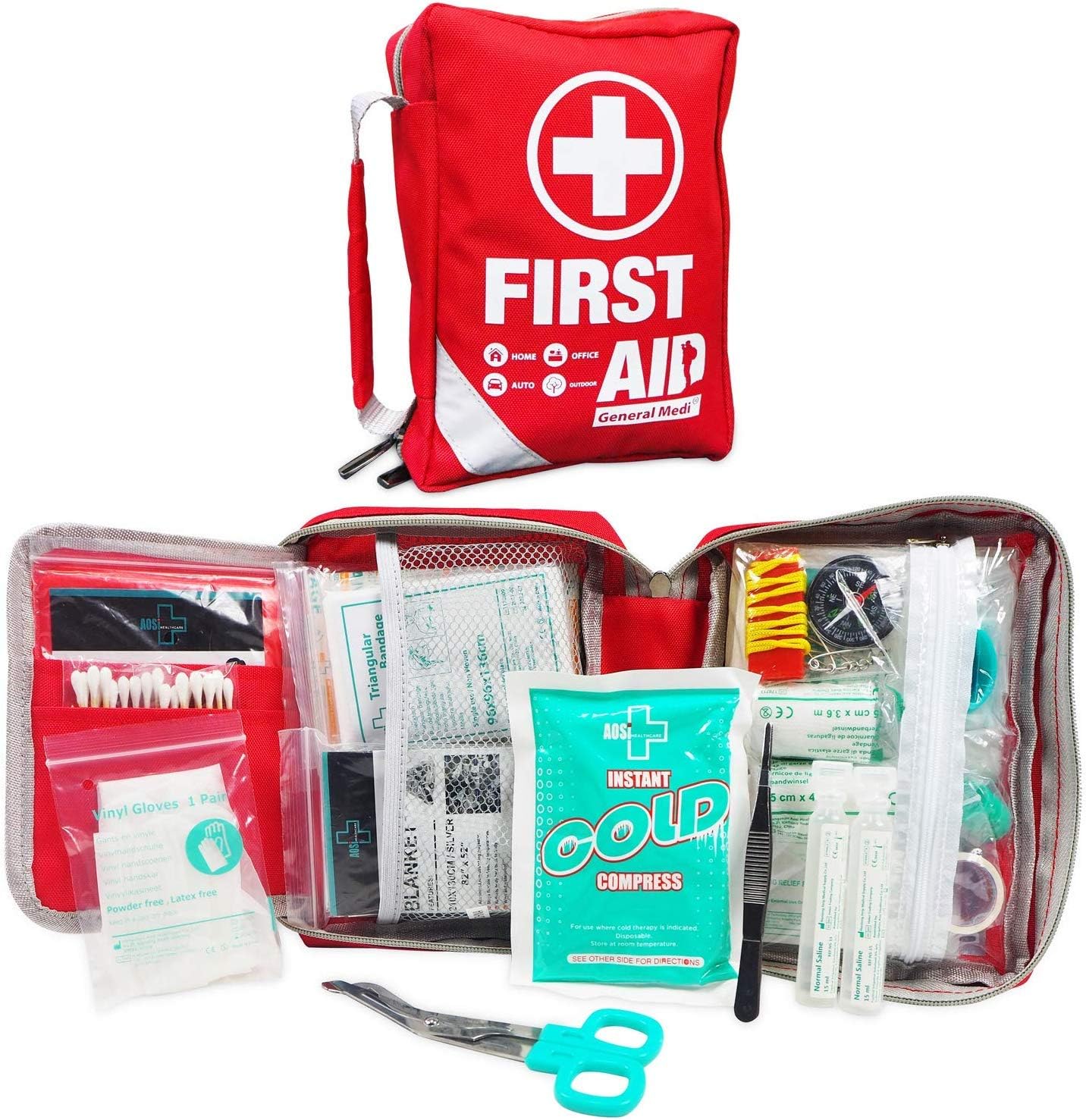 First Aid Kit Small Compact First Aid Kit Bag(175 Piece) Reflective