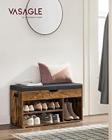 VASAGLE Shoe Bench with Cushion Rustic Brown LHS30BX view 2