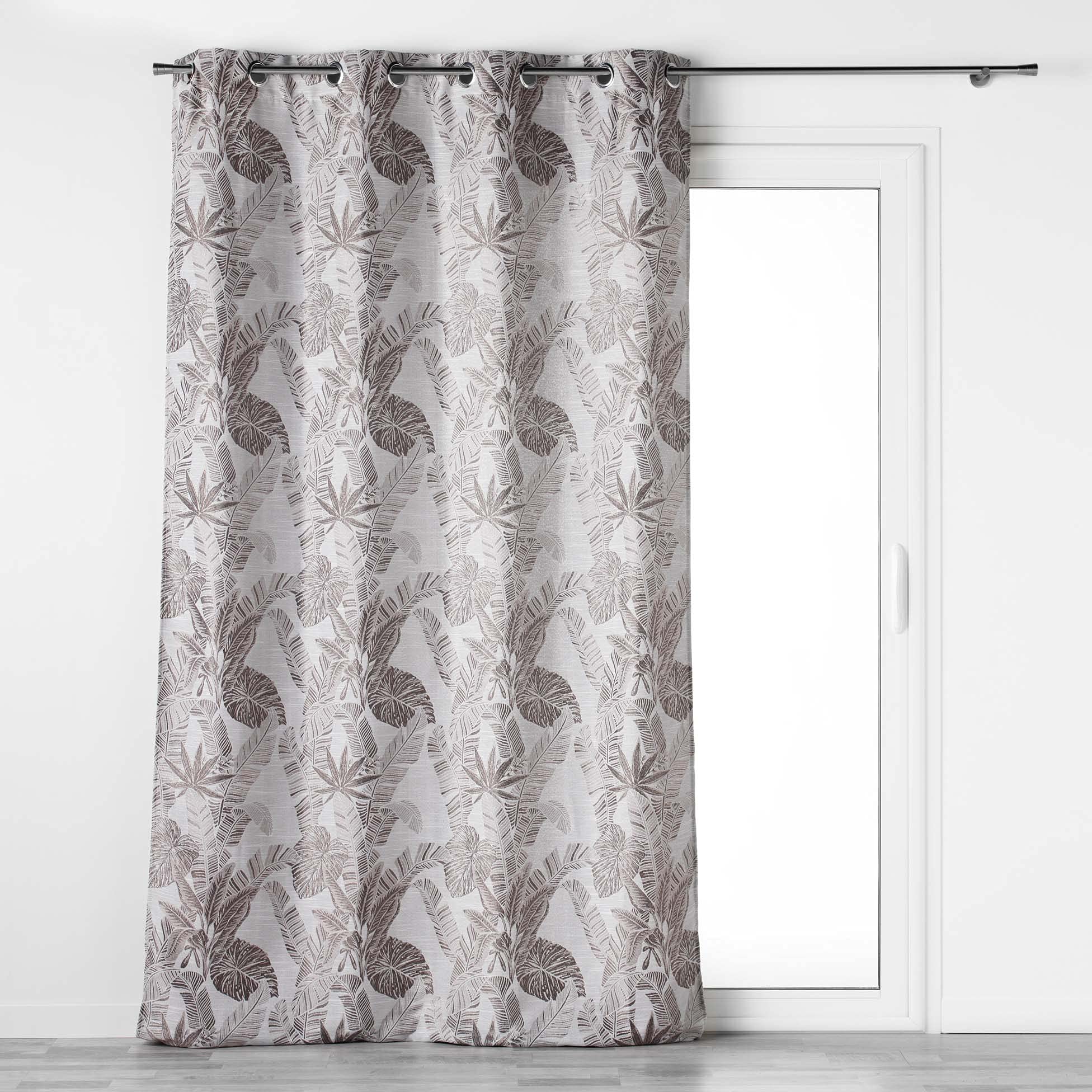 Douceur d'Interieur 140 x 260 cm Eyelet Curtains, Brown