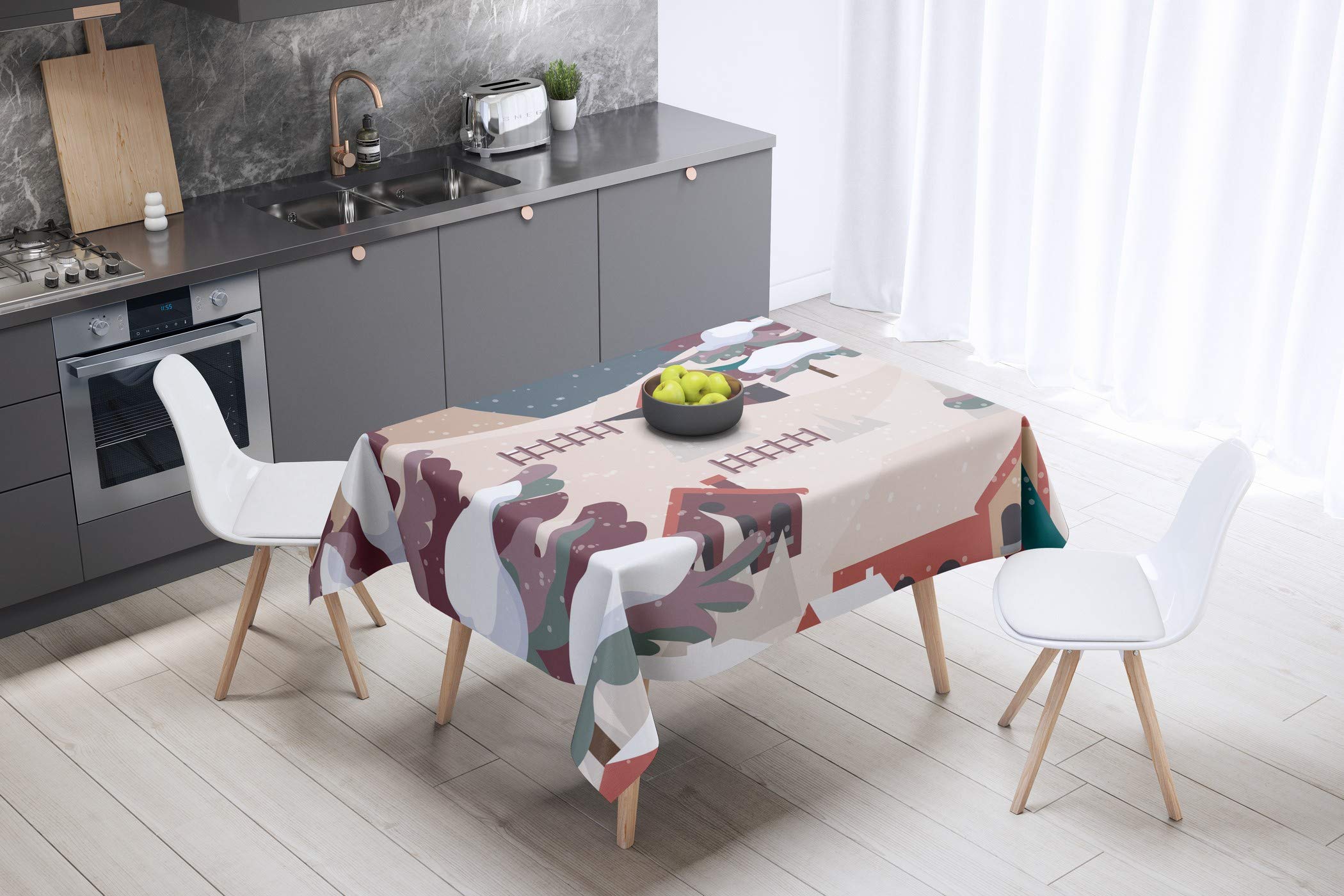 Bonamaison Kitchen Decoration, Tablecloth, 140cm x 140cm - Designed and Manufactured in Turkey