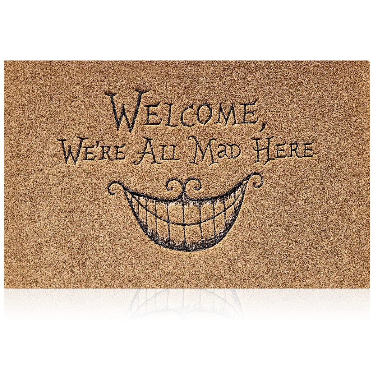 AOAOPQ Funny Door Mats Outdoor Welcome Mats for Front Door with Non Slip Rubber Backing,Heavy Duty Teeth Indoor Doormat for Entrance Hallway Hall Garden Entry Rug Brown