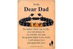 M MOOHAM Men Gifts for Fathers Day - Natural Stone Bracelets for Dad, Boyfriend, Husband, Soulmate, Son, Grandson, Brother, Uncle Gifts for Men