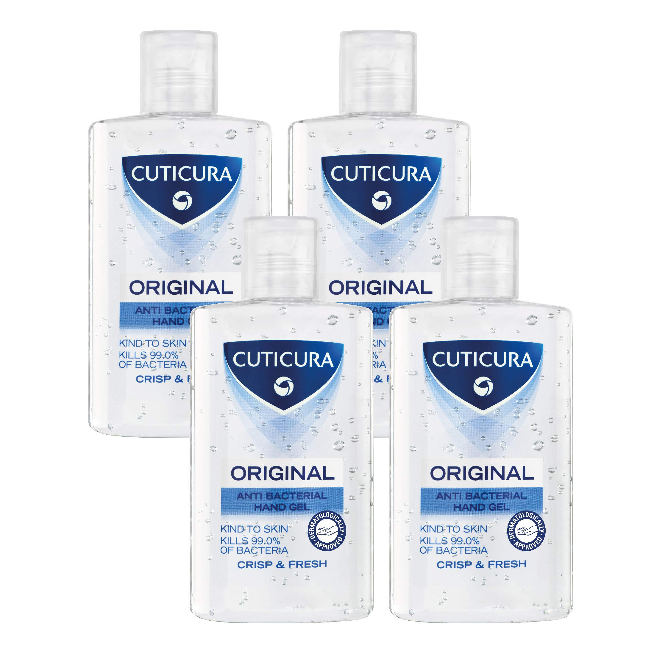 Cuticura Original Anti Bacterial Hand Gel Crisp and Fresh, 250ml (Pack of 4) [PACKAGING MAY VARY]