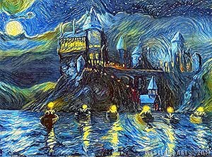 Amazon Com Westlake Art Starry Night Castle Night Boats Wall Art Print Van Gogh Magical Merchandise Modern Abstract Artwork For Home Room Decor 8x10 Inch Unframed Posters Prints