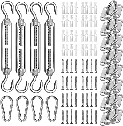 Morzejar 5 Inch Sun Shade Sail Hardware Kit 304 Stainless Steel 80 pcs