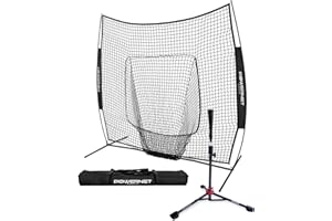 PowerNet Corbin Carroll Baseball Softball Practice Net 7x7 with Travel Tee | Practice Hitting, Pitching, Batting, Fielding | Portable Backstop