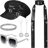 Cudroza 70s Disco Accessories Women, Disco Costume Accessories, 1970s Costume Outfits for Halloween Party Retro Dress Up