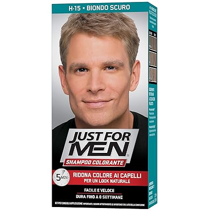 Just For Men Shampoo Colorante H15 Biondo Scuro Tintura Maschile Ridona Colore Ai Capelli Per Un Look Naturale