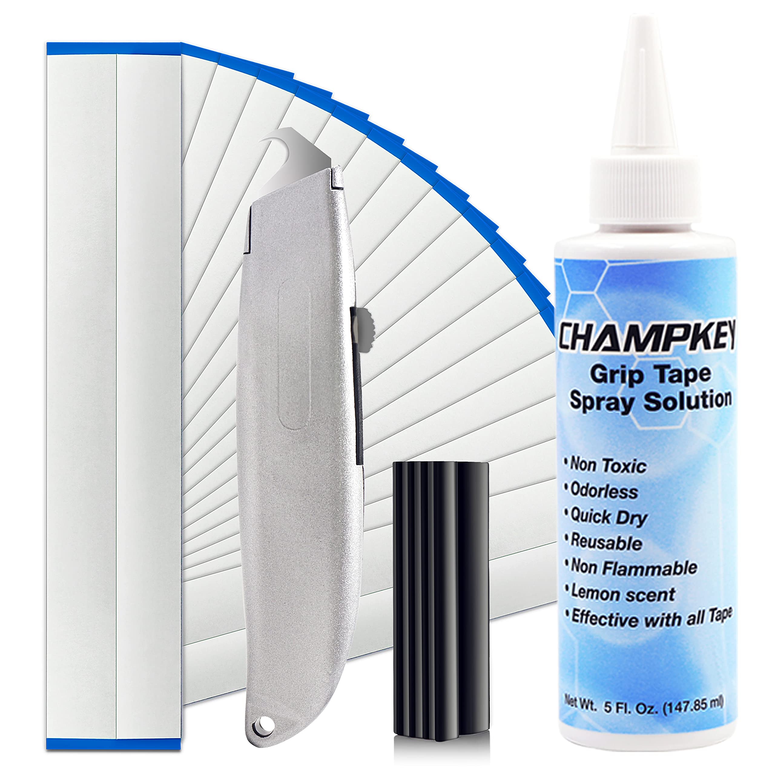 CHAMPKEY Premium Grip Repair Kits for Regripping Golf Clubs | Come with Hook Knife, 15 Professional Tapes, Golf Solvent and Rubber Vise Clamp