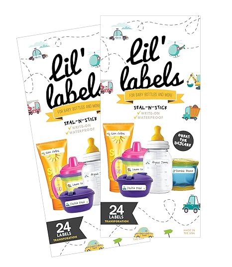 Amazon.com : Bottle Labels, Write-On, Self-Laminating, Waterproof Kids Name Labels for Baby ...