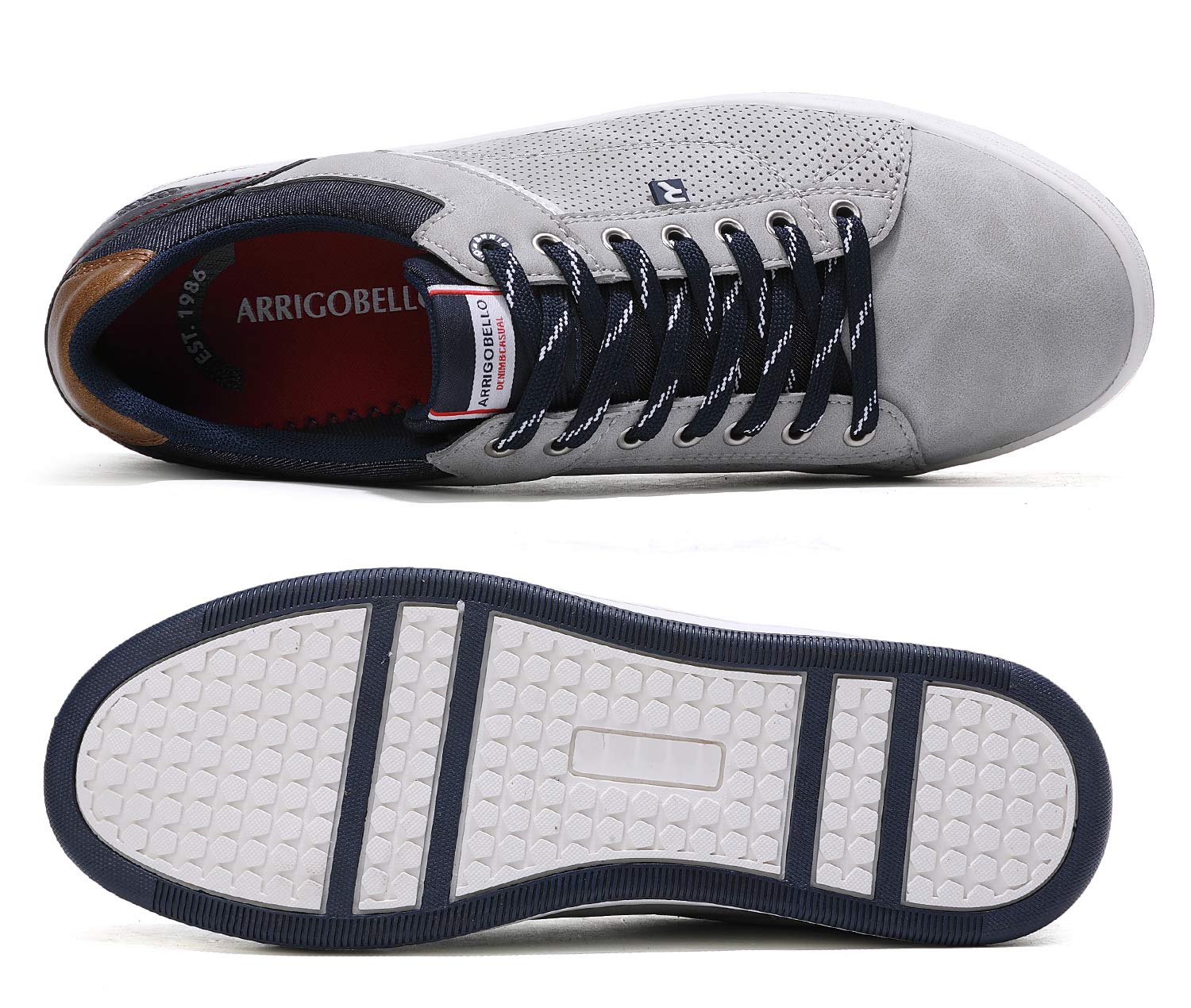 ARRIGO BELLO Sneaker Herren Schuhe Business Freizeitschuhe Leichte Trainers für Walking, Laufen, Sport Größe 41-46 (43, A_Grau) 2
