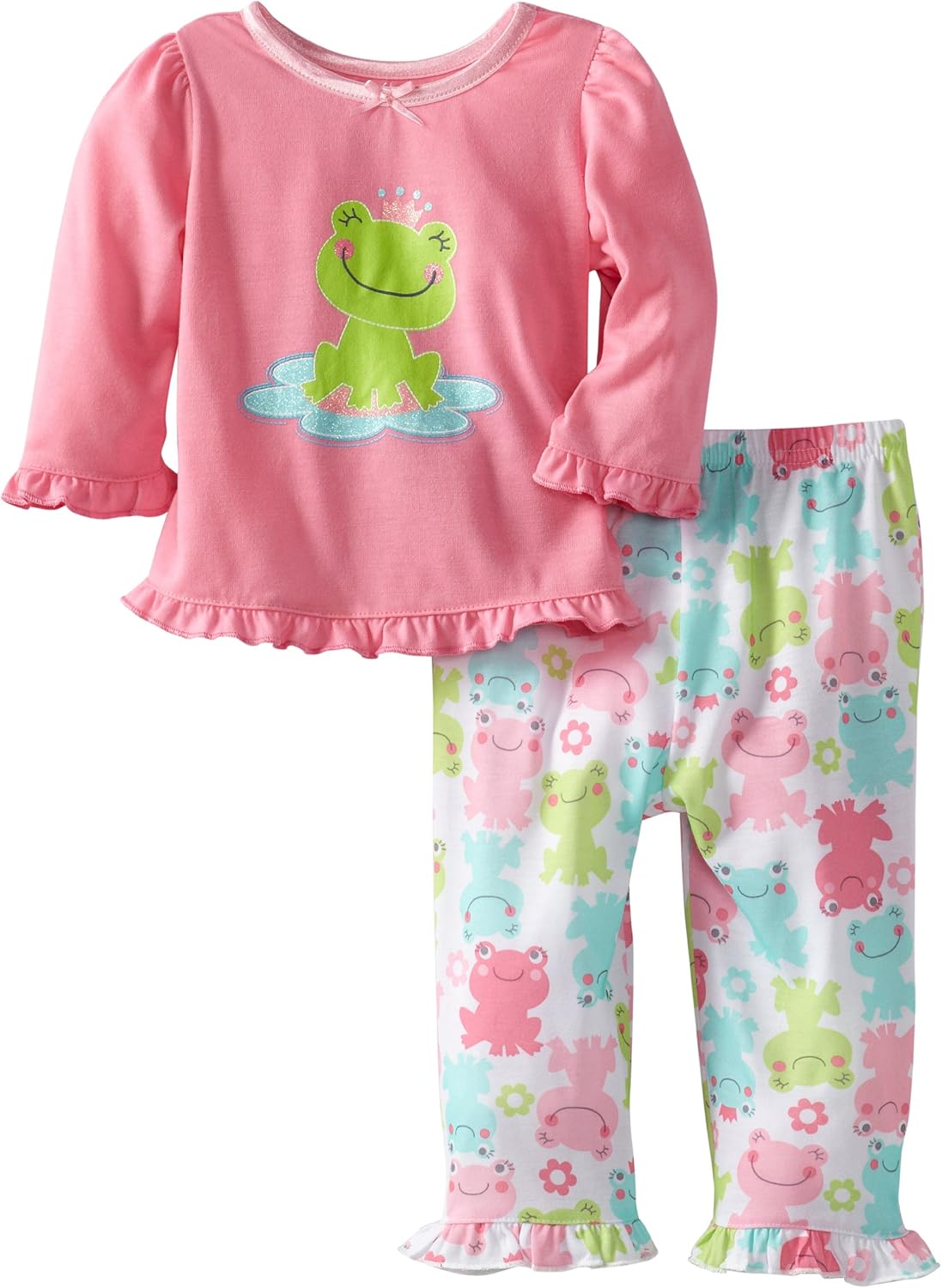 Little Me Baby Girls' Princess Frog 2 Piece Pajama Infant