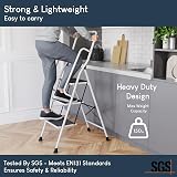 Home Vida 3 Step Ladder with Handrail Foldable Non Slip Safe Heavy Duty view 3