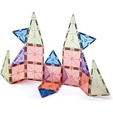 MAGNA-TILES Color Shop Pastel 20-Piece Magnetic Construction Set, The Original Magnetic Building Brand