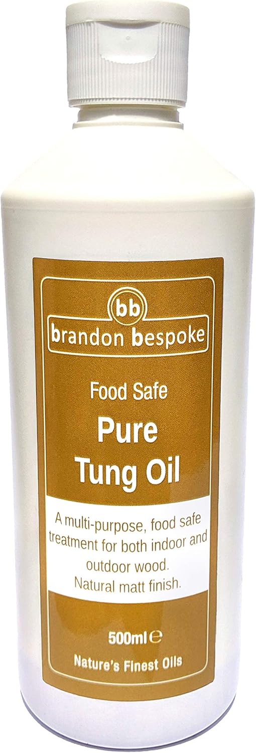 Pure Tung Oil Food Safe, Natural Wood One, 500ml