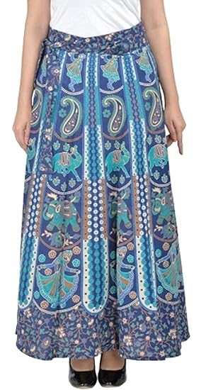 Women's A-Line Skirt (SKT3144_Blue_Free Size)