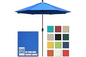 EliteShade USA 10-Year-Non-Fading 9Ft Market Umbrella Patio Umbrella Outdoor Table Umbrella with Ventilation,Royal Blue