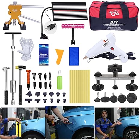 FLY5D Paintless Delle Reparatur Werkzeuge Entfernen Hagelschaden Werkzeug Schiebehammer Kleber Abzieher Reparatur Starter Set
