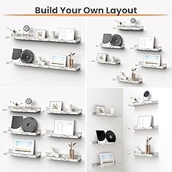 upsimples Floating Shelves for Wall, Wood Mounted