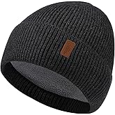 Winter Beanie for Men Women, Cuffed Knitted Fleece Lined Unisex Soft Warm Running Cycling Ski Hat Stocking Beanies Skull Cap