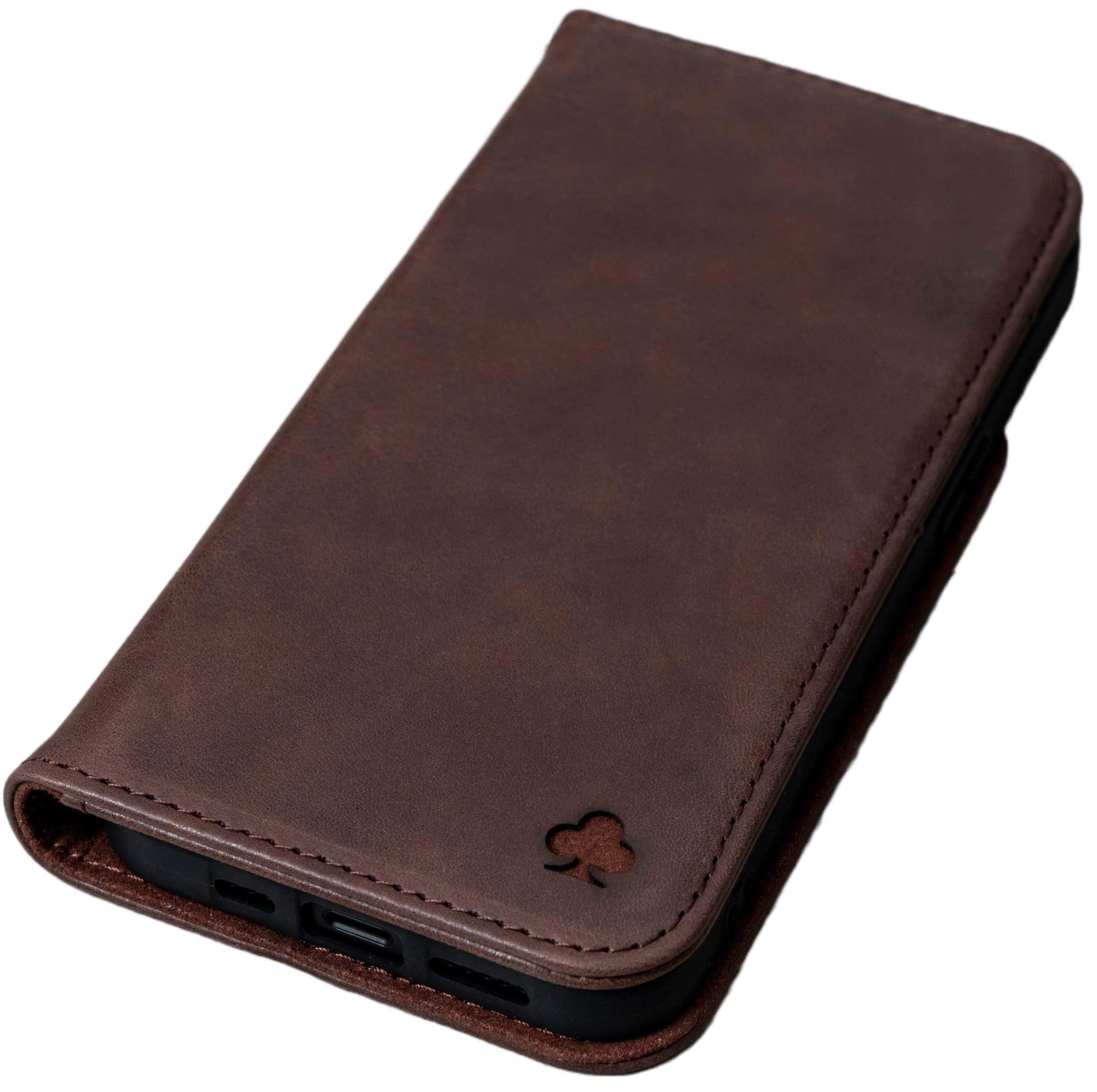 PORTER RILEY - Leather Case for iPhone 8 Plus/iPhone 7 Plus. Premium Genuine Leather Stand/Cover/Wallet/Flip Case with [Card Slots] [Horizontal Stand] [Durable Frame] (Chocolate Brown)