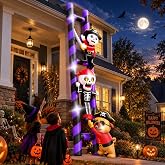Kalolary 10FT Halloween Inflatable Decorations Pirate Skeleton Ladder | Hanging Climbing Ladder Inflatable Outdoor Halloween Blow Up Yard Decoration for Outside Garden Tree Roofs Decors