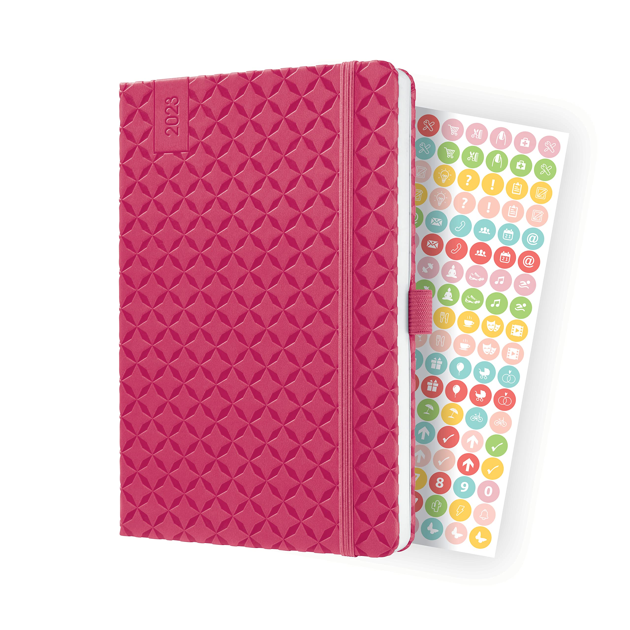 SIGEL J3105 Jolie Weekly diary 2023 - hardcover - 13,5 x 20,3 cm - 174 pages - pink