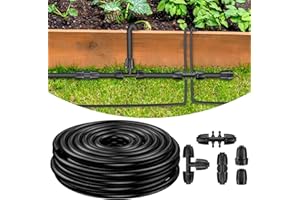 Pawfly 50 ft 1/2 Inch Drip Irrigation Tubing Main Tube, 1/2 Irrigation Tubing for Garden Irrigation System, Flexible PVC Main