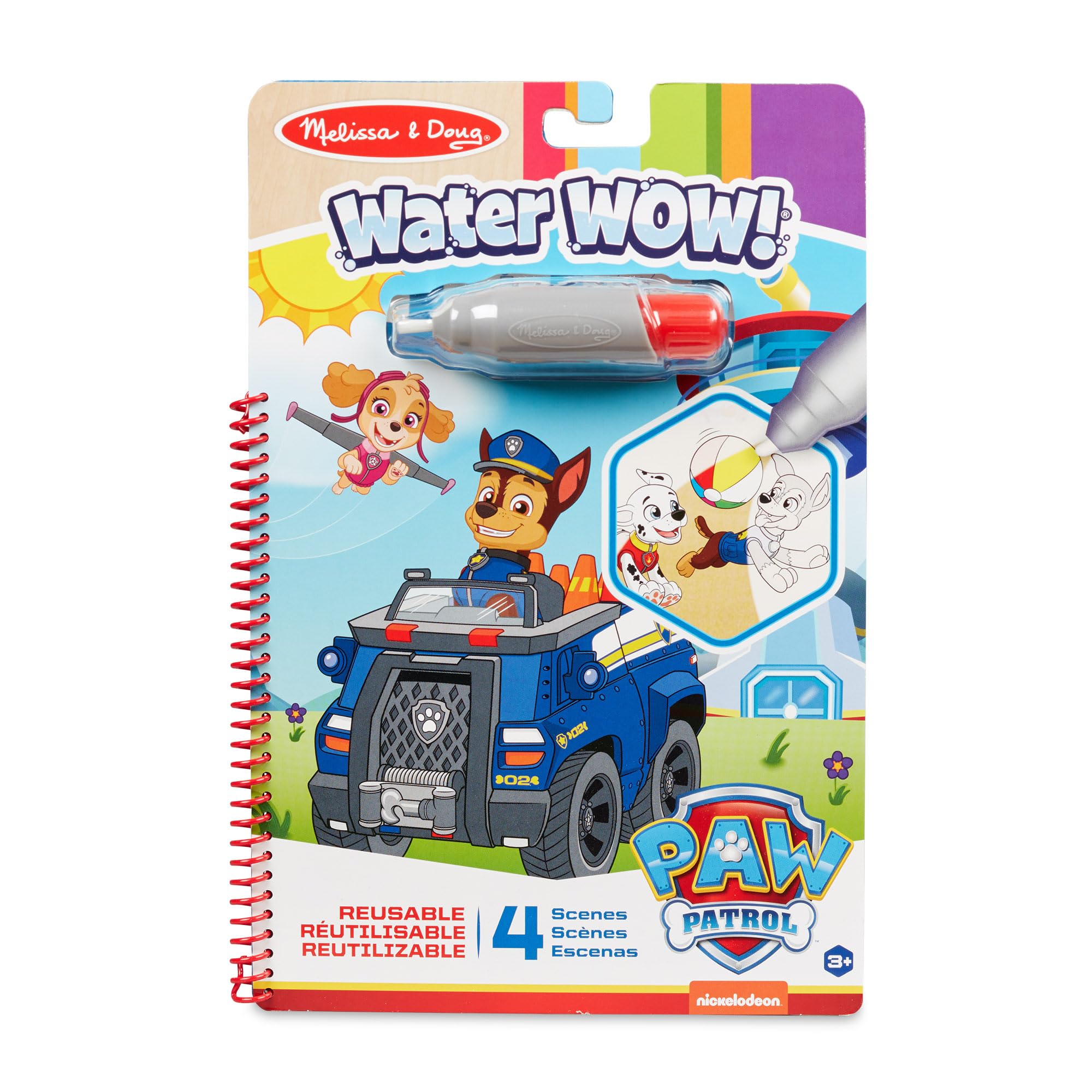 Melissa & Doug PAW Patrol Water WOW! Chase Water Reveal Travel Activity Pad, Multicolor, 33251