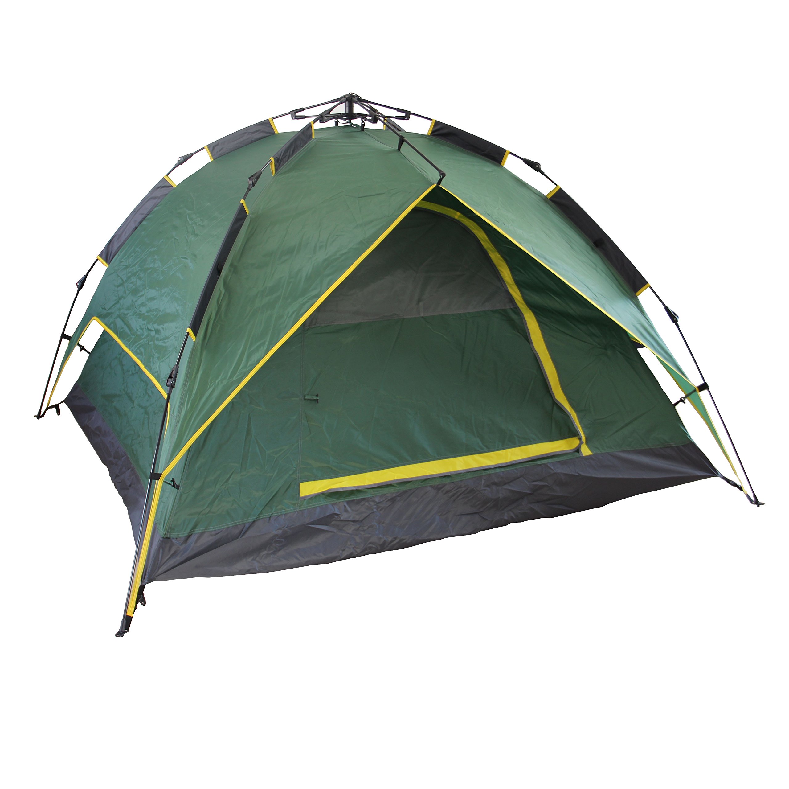 EAXEA 4 Person Popup Tent for Camping,3 Season Waterproof Lightspeed Outdoor Tent Green