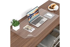 ORUPT Frosted Clear Desk Mat, Non-Slip PVC Clear Desk Pad, Transparent Desk Cover Protector with Round Edge, Heat Resistant & Waterproof Desk Mat for Home and Office (31.5''*15.7'')