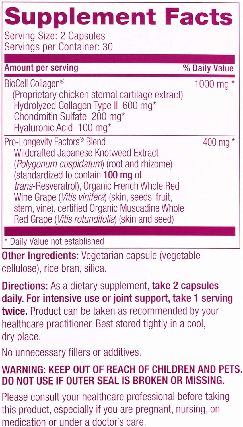Reserveage, Collagen Booster, Skin and Joint Supplement, Supports Healthy Collagen Production, 60 capsules (30 servings) : Collagen Mineral Supplements : Beauty