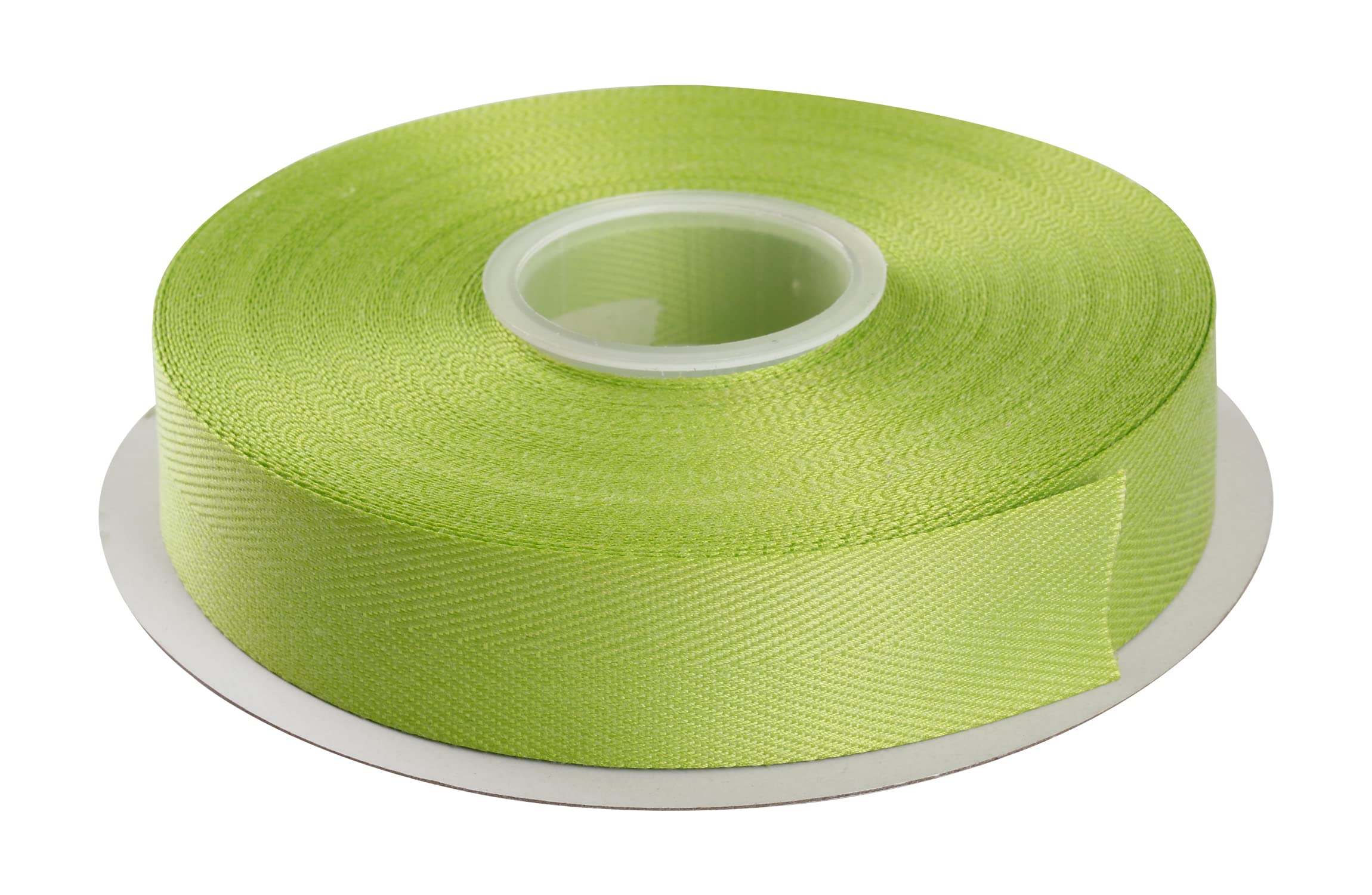 Joycrosso Herringbone Tape Twill Ribbon Soft Handle, Great for Gift Wrapping Craft Sewing, 25mm x 22 Meters - Apple Green