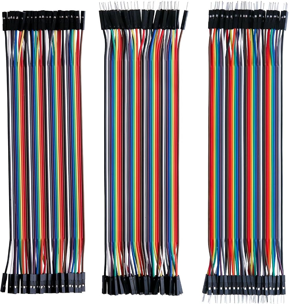 ELEGOO 120pcs Multicolored Dupont Jumpers 40pin Kit Male/Female/Male/Female