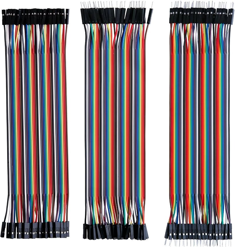 ELEGOO 120pcs Multicolored Dupont Jumpers 40pin Kit Male/Female/Male/Female