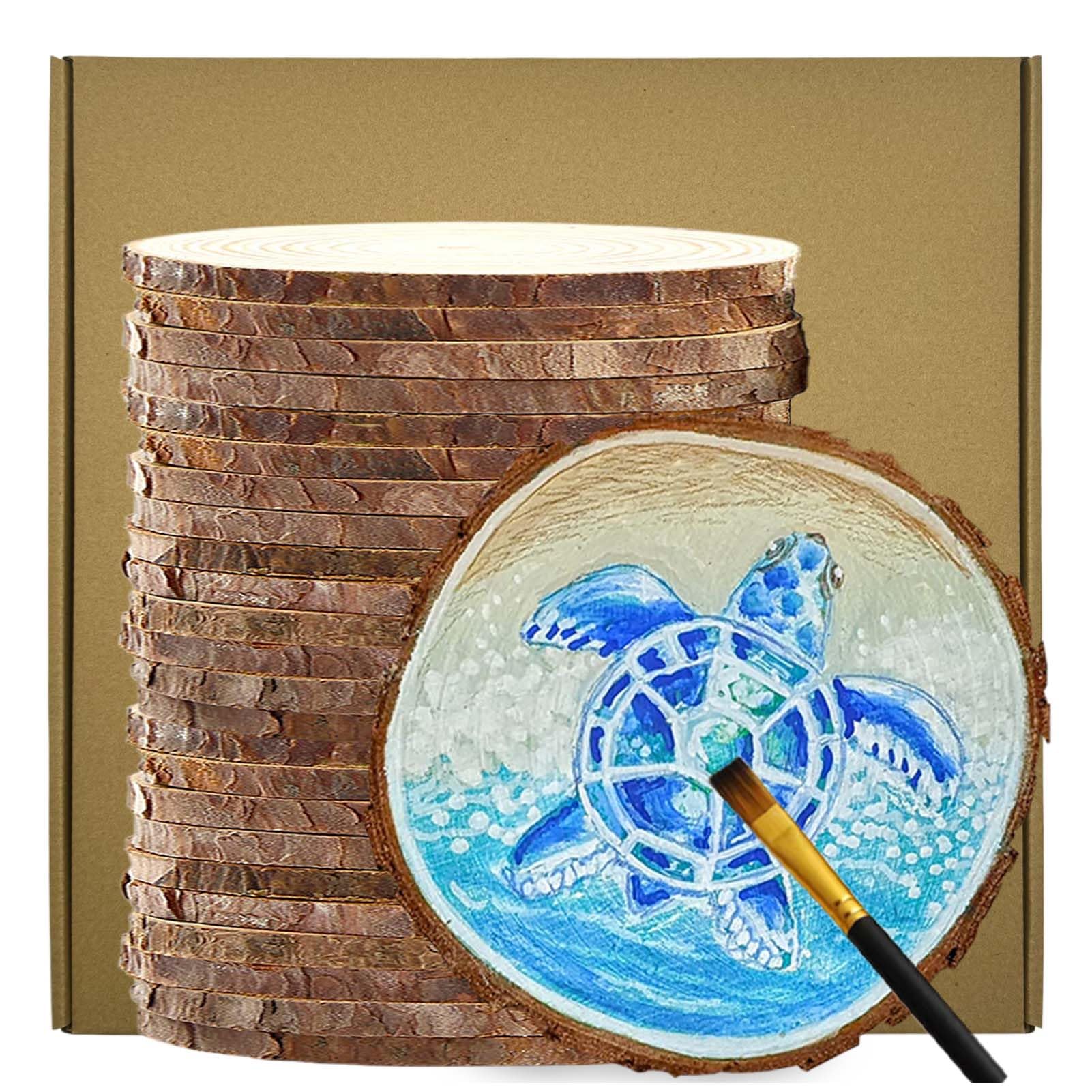 Photo 1 of 3 Inch Wood Slices Discs Ornaments for Crafts, 24 Pcs 2.8-3.1 inches Diameter 0.2 inches thickniss