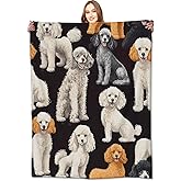 VODRM Poodle Blanket Cute Dog Throw Blankets with Multiple Colors Puppy,Birthday Gifts for Kids Adult & Pet Lovers,Lightweight Soft Fleece,for Sofa Couch Bed Room Decor 50x60in