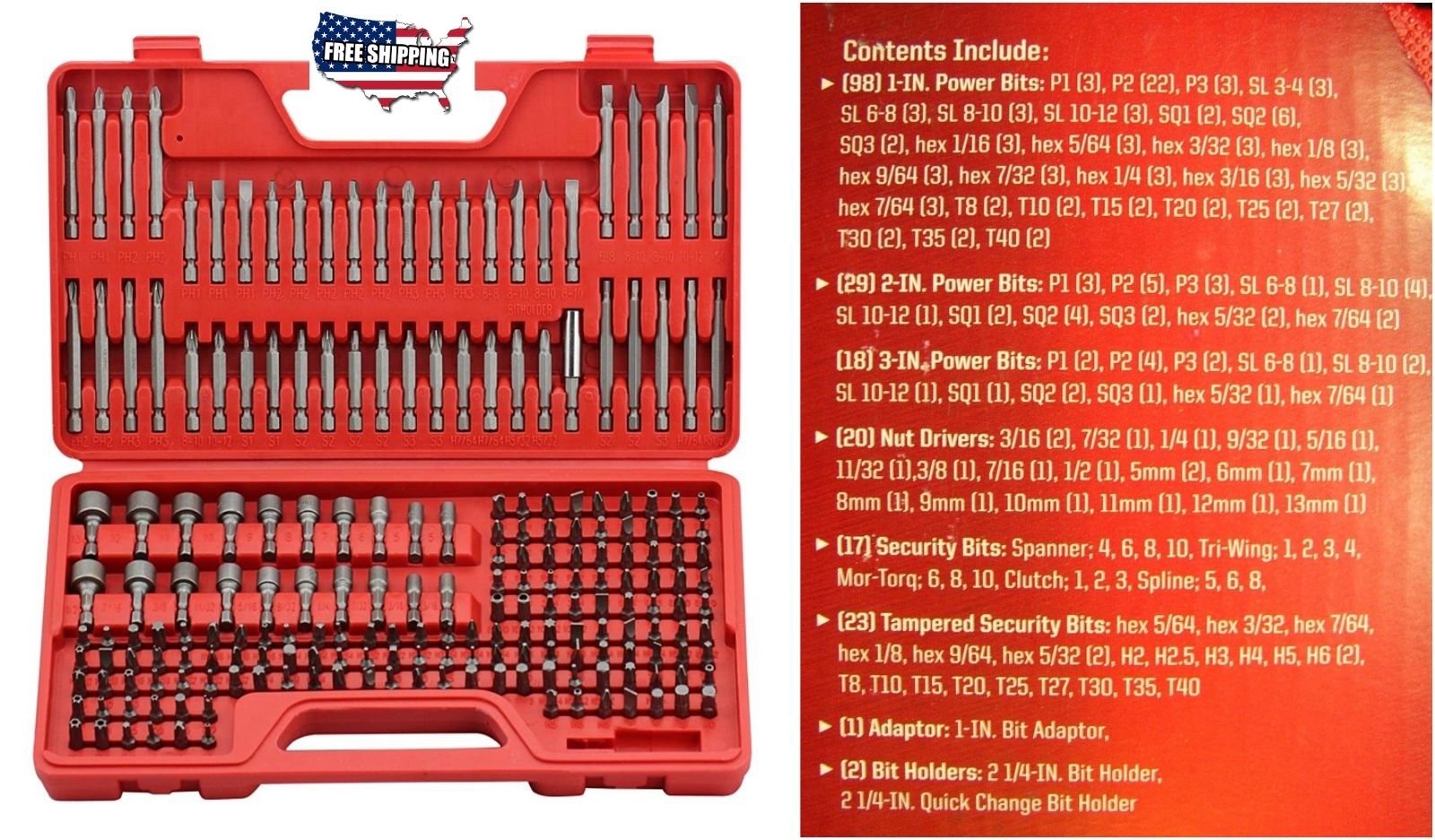 Craftsman Ultimate Screwdriver Bit Set 208 pcs Power Tools Box Case