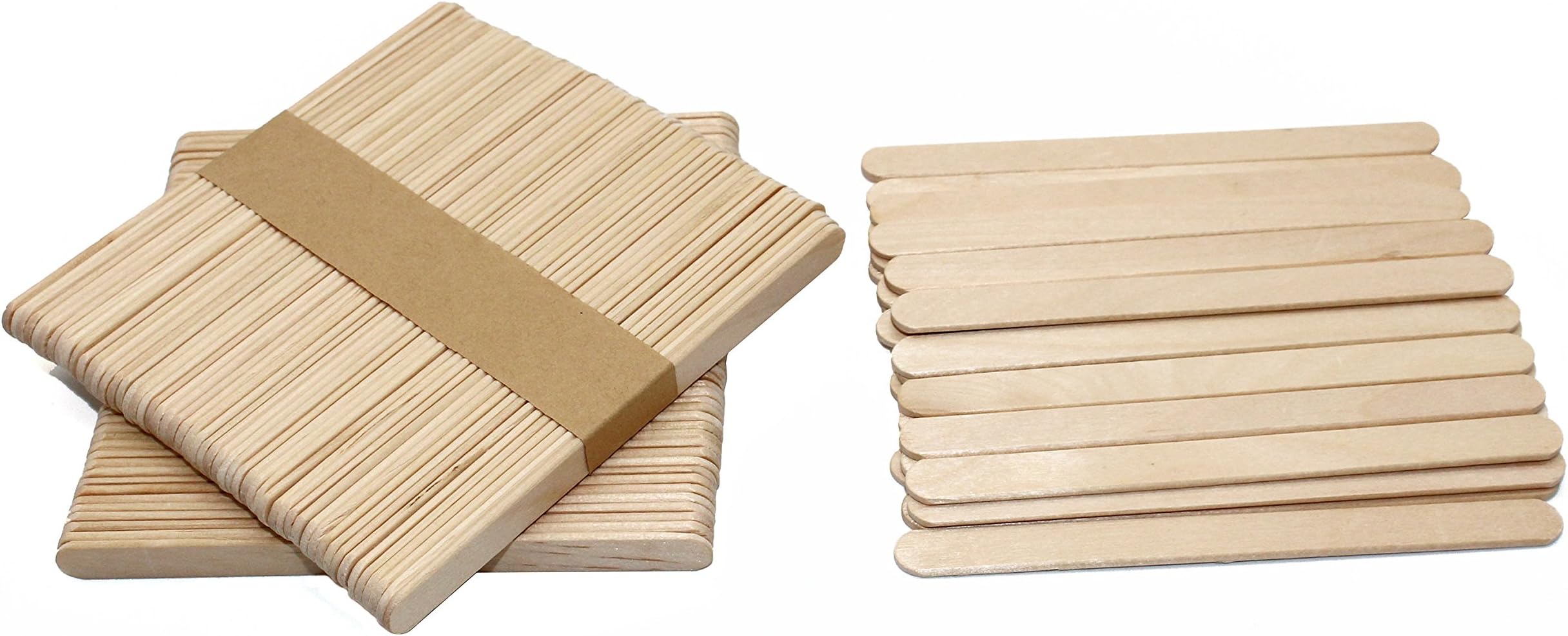 Natural Wooden Ice Cream Sticks Treat Sticks Freezer Pop Sticks, 4.5 Inches Length, 200Pcs